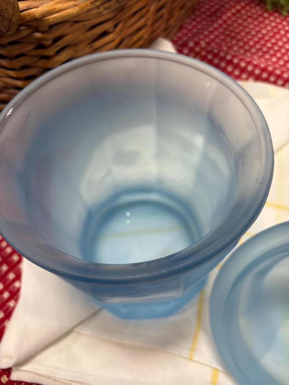 Vintage Indiana Glass Blue Satin Frosted Biscuit Candy Apothecary Jar w/ Lid 10" - Picture 3 of 5